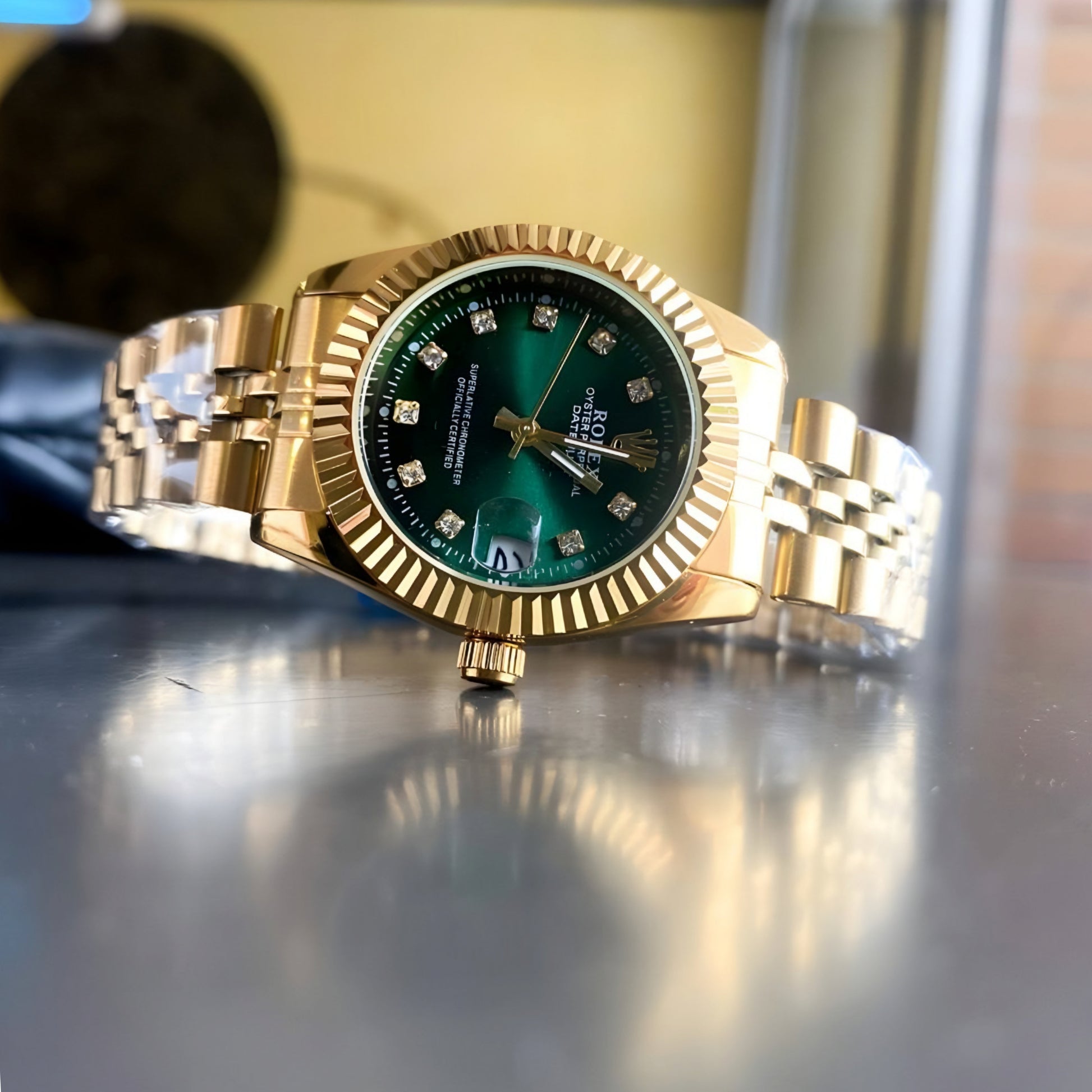 Rolex Lady-Datejust Gold with Green dial