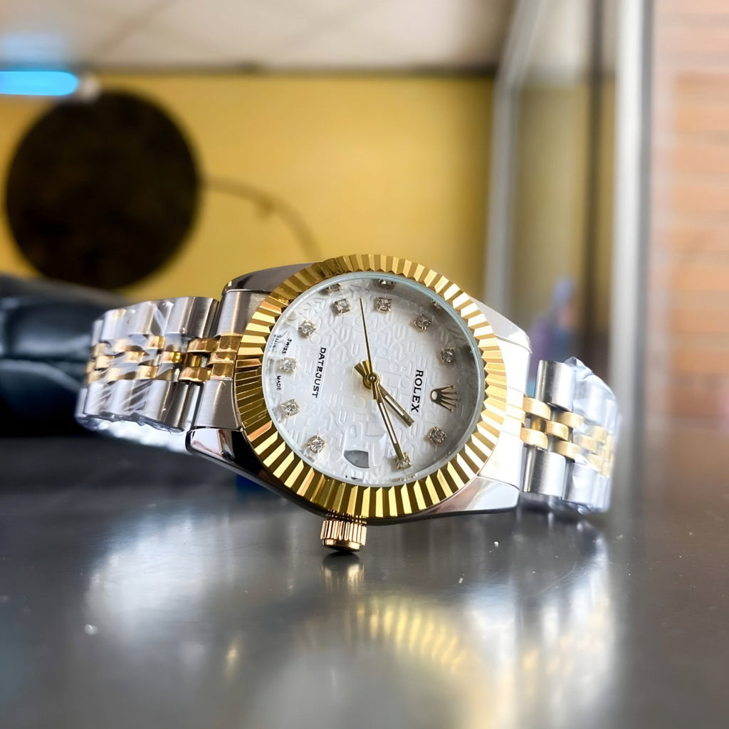 Rolex Lady-Datejust Gold, silver with white dial