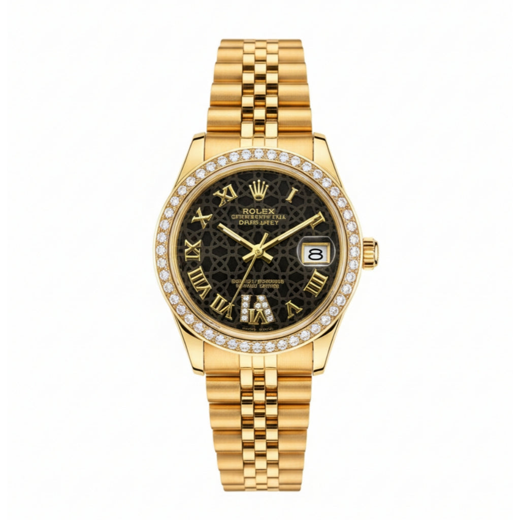 Rolex Lady-Datejust Gold with Black dial