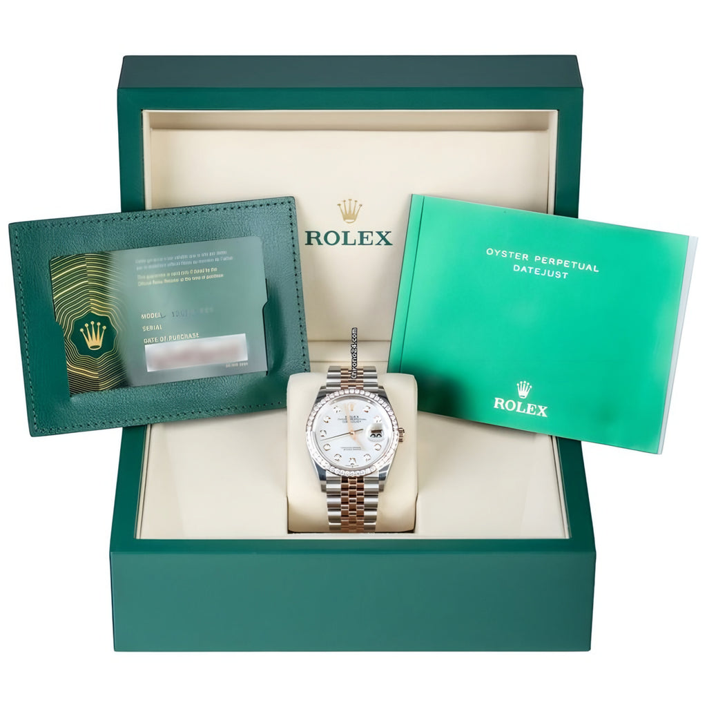 Rolex Lady-Datejust in Oyster Diamond Rose Gold, Sliver with silver dial