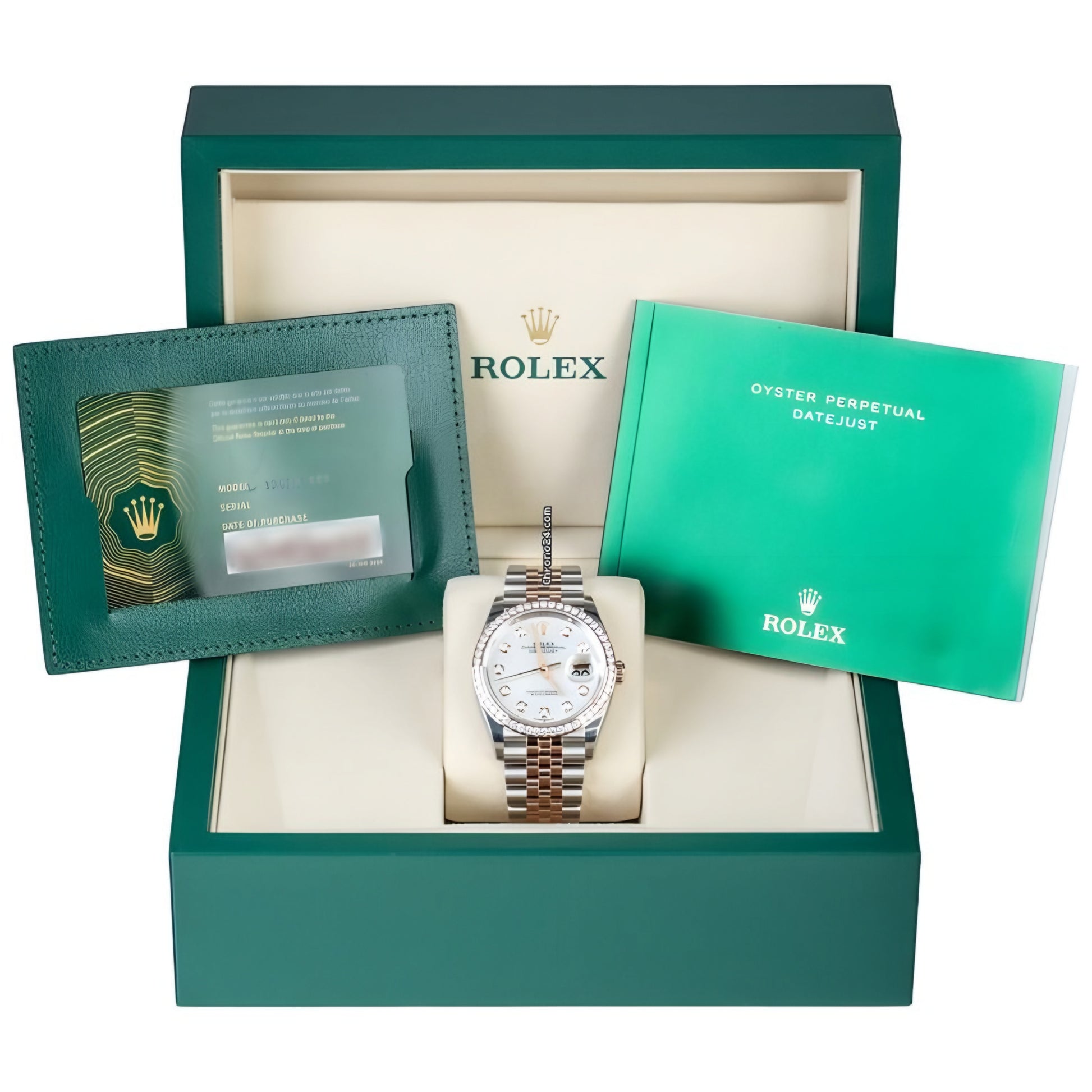 Rolex Lady-Datejust in Oyster Diamond Rose Gold, Sliver with silver dial