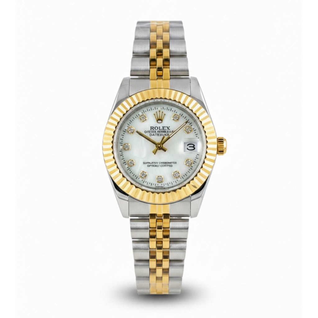 Rolex Lady-Datejust Gold, silver with white dial