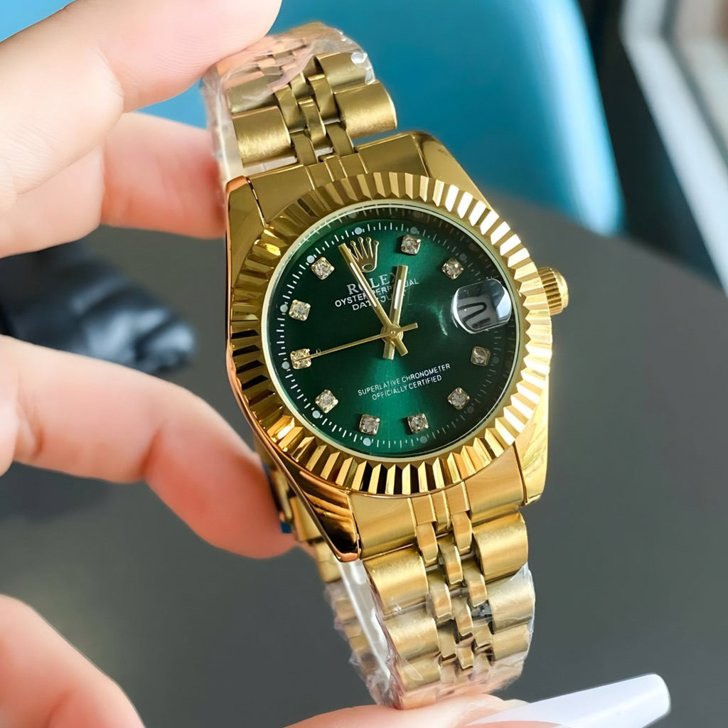 Rolex Lady-Datejust Gold with Green dial