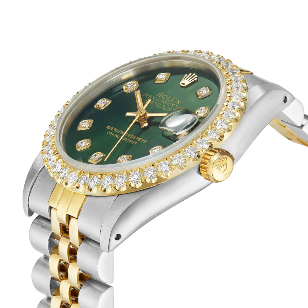 Rolex Lady-Datejust Gold, Sliver with Green dial
